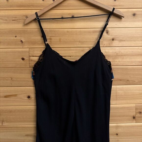 Malizia La Perla Size Small Silk Mesh Floral Bodice Intimates Slip Night Gown - Picture 11 of 13